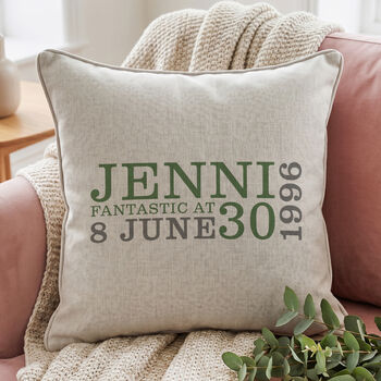 Personalised 30th Birthday Cushion, 5 of 8