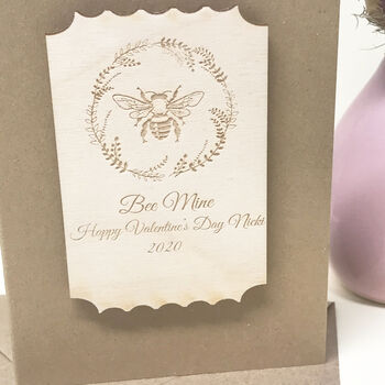 Personalised Bee Mine Keepsake Valentines Card, 2 of 9