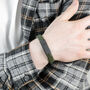 Men's Khaki Thick Woven Leather Bracelet, thumbnail 4 of 5