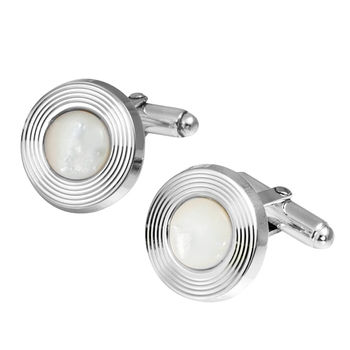 Sterling Silver And Mother Of Pearl Cufflinks, 3 of 4