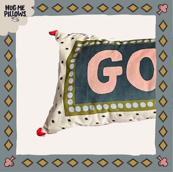 Good Morning/Good Night Big Soft Cuddly Bolster Pillow, 7 of 7