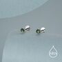 4mm Natural Moss Agate 16 G Flat Back Earrings In Sterling Silver, thumbnail 7 of 11
