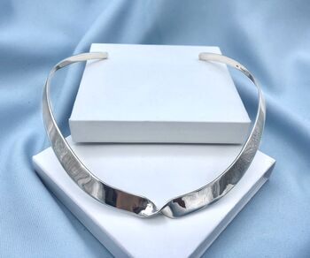 Sterling Silver Choker Necklace With Twist, 2 of 6