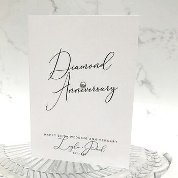 60th Diamond Jewel Personalised Anniversary Card, 3 of 4
