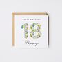 Personalised Happy 18th Birthday Card Liberty Style *Age Options, thumbnail 1 of 10