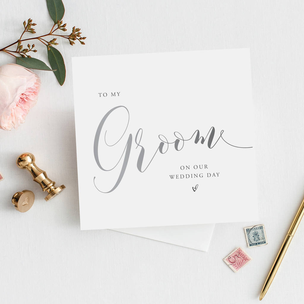To My Groom Card | Silver Effect Wedding Card, 1 of 2