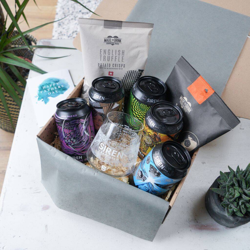 Luxury Craft Beer And Snacks Gift Hamper By The Brown Box Gift Company