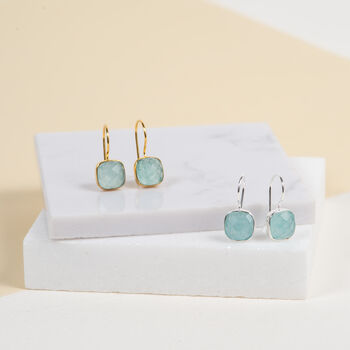 Mondello Silver Or Gold Plated Gemstone Hook Earrings, 2 of 10