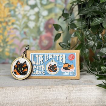 Life Is Better With Cats Mini Matchbox Cross Stitch Kit, 4 of 12