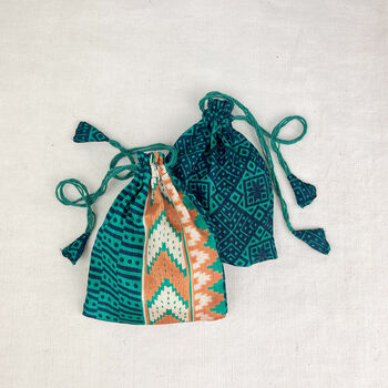 Fair Trade Recycled Sari Fabric Refillable Lavender Bag, 3 of 12