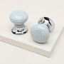 White Striped On Grey Mortice Door Knobs Set, thumbnail 1 of 5