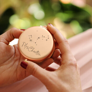 Engraved Constellations Compact Mirror, 2 of 11