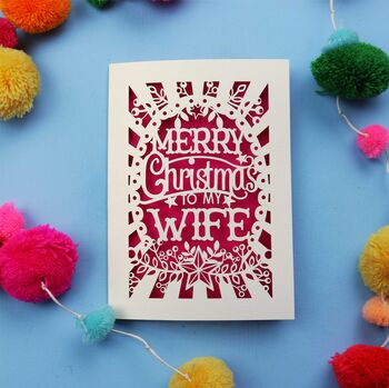 Papercut Wife Christmas Card, 4 of 7