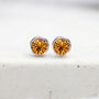 Sterling Silver November Citrine Birthstone Stud Earrings, thumbnail 1 of 9