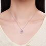 Enamel Lavender Pendant Necklace In Sterling Silver, thumbnail 2 of 12