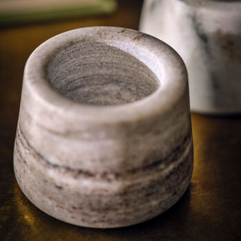 Natural Marble Tealight Holder Set Of Two, 4 of 7