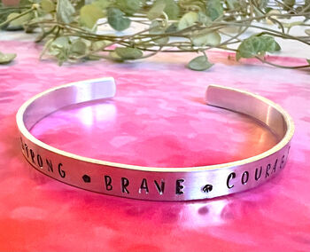 Strong Brave Courage Bangle Cuff, 2 of 5