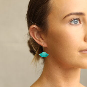 Seascape Teal Turquoise Earrings, 2 of 4