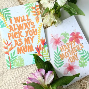 Plantable Tropical Flowers Mother's Day Card, 3 of 3