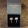 Palm Tree Earrings, Silver Tropical Earrings, thumbnail 5 of 5