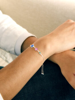 Three Generations Birthstone Sliding Bracelet, 5 of 10