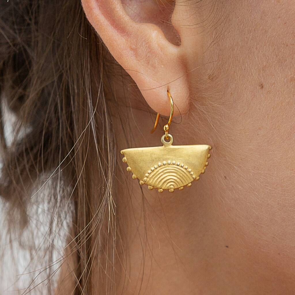 Handmade Half Moon Drop Earrings By Amulette