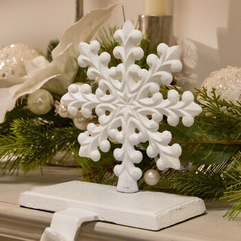 White Snowflake Christmas Stocking Holder, 3 of 6