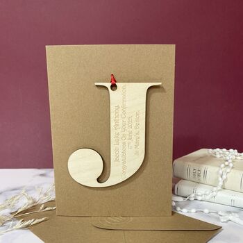Personalised Initial Letter Holy Communion Day Card, 3 of 7
