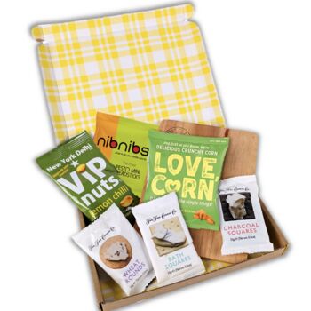 Savoury Letterbox Hamper With Mini Wooden Cheeseboard, 5 of 6