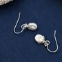 Sterling Silver Irregular Shaped Baroque Pearl Dangle Drop Earrings, thumbnail 3 of 10