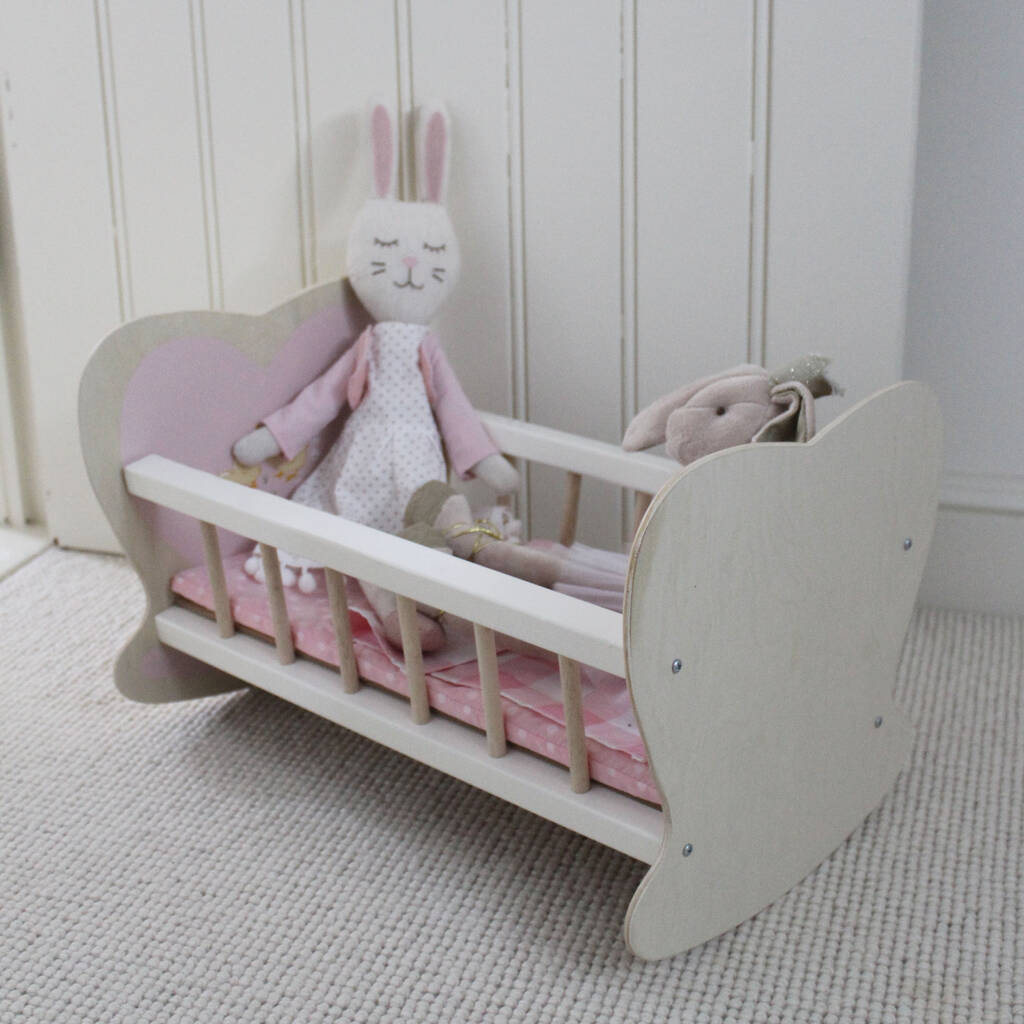 Wooden Dolls Cot By Lime Tree London