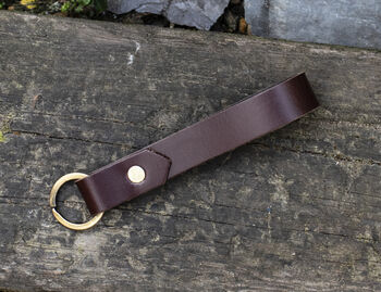 Personalised English Leather Keyring Outdoor Fathers Day Gift, 6 of 7
