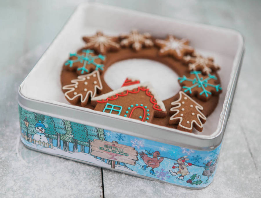 Christmas Woodland Biscuit Gift Tin By Honeywell Bakes