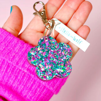 Pink And Blue, Confetti Glitter Keyring, 3 of 10