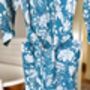Long Kimono In Prussian Blue Botanic Floral, thumbnail 5 of 6