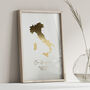 Personalised Gold Map Print, Engagement Gift, thumbnail 4 of 10