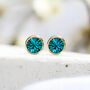 Yellow Gold Plated December Topaz Birthstone Stud Earrings, thumbnail 1 of 9