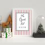 A4 Christmas Art Print, The Good List Club Pink Stripes, thumbnail 3 of 5