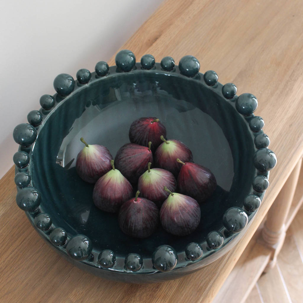 Large Decorative Teal Bowl By Marquis & Dawe | notonthehighstreet.com