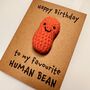 Human Bean Crochet Birthday Card Handmade, thumbnail 9 of 11