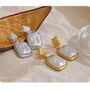 Monaco Ivory D’or Gold Pearl Bezel Gala Drop Earrings, thumbnail 4 of 4