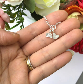 Personalised Thank You Teacher Gift Sterling Silver Mini Leaf Necklace, 3 of 12