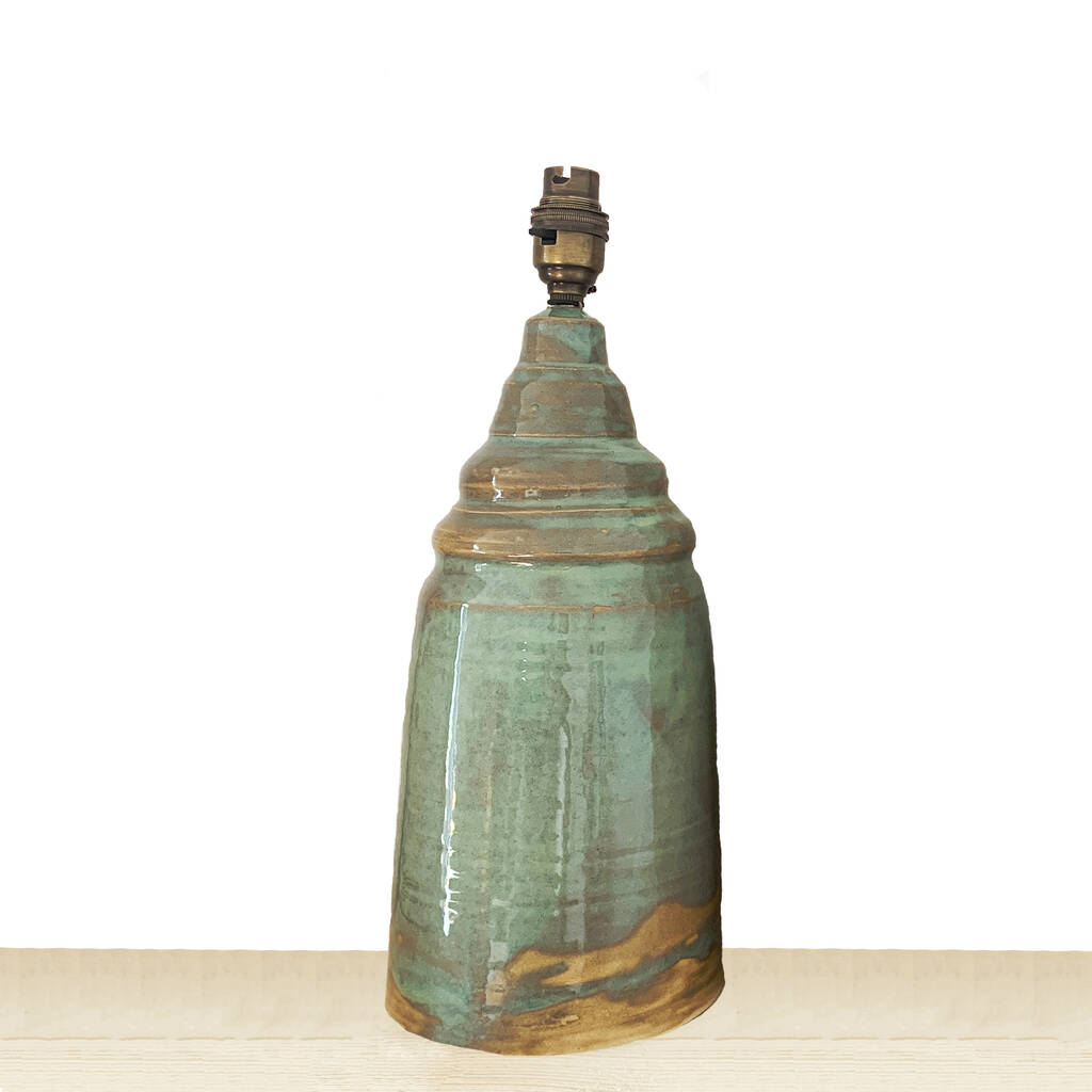 green ceramic lamp base by bymarie