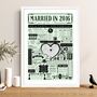 Married In 2016 Map Print, Personalised 10th Tin Anniversary Gift, thumbnail 4 of 12