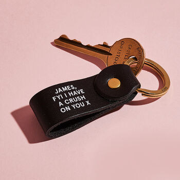 Personalised 'Any Message' Leather Keyring, 4 of 5