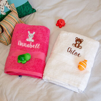 Children's Personalised Bear Bath Towel, 9 of 11