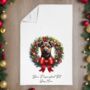 Personalised Dog Christmas Wreath Tea Towel, thumbnail 10 of 12