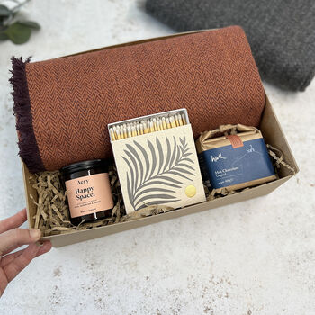 Snug Candle, Throw And Hot Chocolate Natural Gift Set, 4 of 12