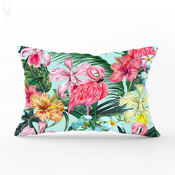 Tropical Pink Flamingo Botanical Cushion Cover, 7 of 10