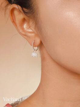 Vachana Shell Lily Sterling Silver Dangle Earrings, 4 of 10